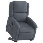 vidaXL Fauteuil de massage inclinable Gris foncé Velours