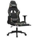 vidaXL Chaise de jeu avec repose-pied Noir et camouflage Similicuir