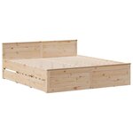 vidaXL Cadre de lit sans matelas avec tête de lit 200x200 cm bois pin