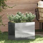 vidaXL Cache-pot de jardin Argent 50 x 32 x 40 cm Acier inoxydable