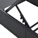 vidaXL Chaise Longue Noire 60x200x27 cm en Rattan Synthétique