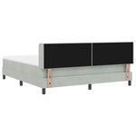 lit box spring vidaXL avec matelas gris clair 180x200 cm en velours