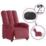 vidaXL Fauteuil inclinable électrique Rouge bordeaux Tissu