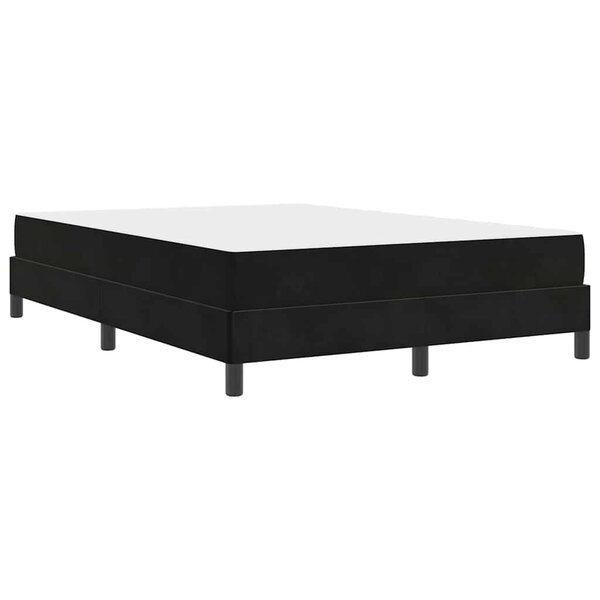 vidaXL Lit à ressorts avec matelas Noir 160 x 210 cm tissu