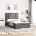 VidaXL Cadre de lit ottoman avec matelas gris foncé 140x200 cm tissu