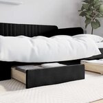 vidaXL Tiroirs de lit 2 Pièces noir bois d'ingénierie et similicuir