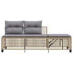 vidaXL Salon de jardin d'angle avec coussins 3Pièces mélange beige rotin
