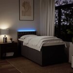 vidaXL Sommier à lattes de lit avec matelas Marron foncé 90x190 cm