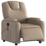 vidaXL Fauteuil de massage inclinable électrique cappuccino similicuir