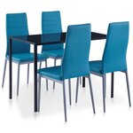 vidaXL Ensemble de salle à manger 5 Pièces Bleu