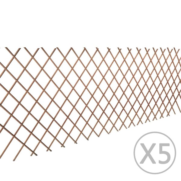 vidaXL Clôture en treillis de saule 5 Pièces 180x90 cm