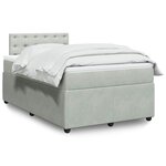 vidaXL Sommier à lattes de lit et matelas Gris clair 120x200cm Velours