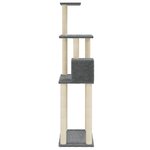 vidaXL Arbre à chat avec griffoirs en sisal Gris foncé 147 cm