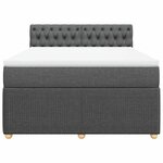 vidaXL Sommier à lattes de lit avec matelas Gris foncé 140x190cm Tissu