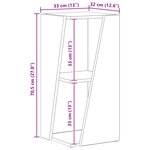 vidaXL Étagère latérale Chêne artisanal 33 x 32 x 70 5 cm