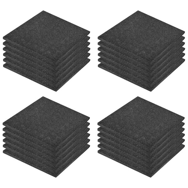 vidaXL Carreaux de protection antichoc 24Pièces Caoutchouc 50x50x3cm Noir