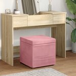 vidaXL Tabouret Rose 41 x 41 x 40 cm Velours et Bois Composite