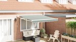 Store Rétractable Automatique vidaXL Vert et Blanc 350x250 cm