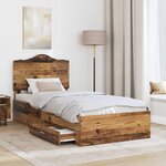 vidaXL Cadre de lit Bois ancien 90 x 200 cm Bois d'ingénierie