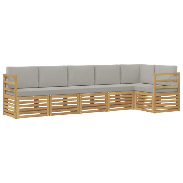 vidaXL Ensemble de canapés d'extérieur 6 pc Blanc et gris clair