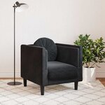 vidaXL Fauteuil avec coussin noir velours