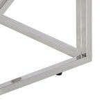 vidaXL Table basse argenté inox et bois de mélèze massif