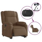 vidaXL Fauteuil inclinable de massage électrique Marron Tissu