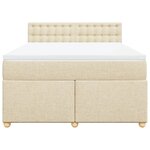 vidaXL Sommier à lattes de lit avec matelas Crème 160x200 cm Tissu