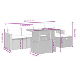 vidaXL Salon de jardin 6 Pièces avec coussins gris résine tressée