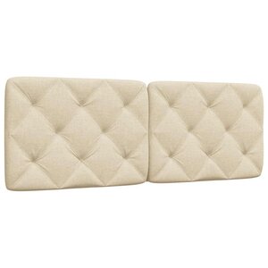 vidaXL Coussin de tête de lit crème 120 cm tissu