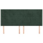 vidaXL Tête de lit avec oreilles Vert foncé 203x16x118/128 cm Velours
