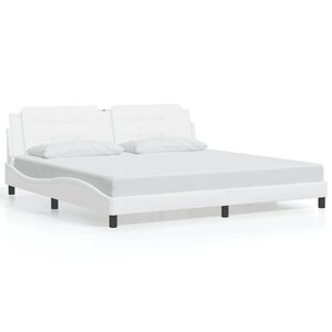 vidaXL Cadre de lit sans matelas Zadar blanc 200x200 cm similicuir
