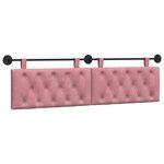 vidaXL Tête de lit suspendue Rose Velours