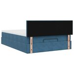 vidaXL Cadre de lit ottoman avec matelas bleu foncé 140x200 cm velours