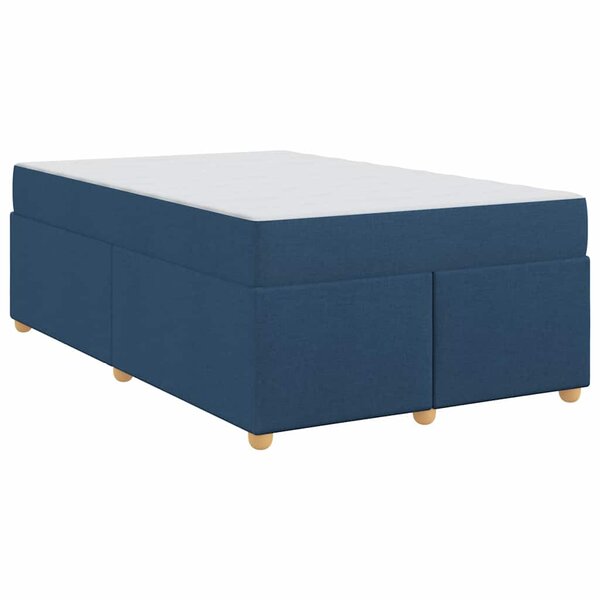 vidaXL Cadre de lit avec matelas Bleu 120 x 190 cm tissu
