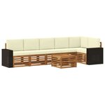 vidaXL Ensemble de canapés d'extérieur 7 pc Naturel et Crème Polyester