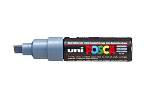 Marqueur pointe large biseautée pc8k 8mm gris ardoise x 6 POSCA