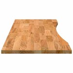 vidaXL Dessus de bureau marron clair bois chêne massif rectangulaire