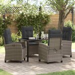 vidaXL Ensemble de salle à manger pour jardin 5 Pièces Gris polyrotin