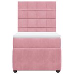 vidaXL Sommier à lattes de lit avec matelas Rose 90x200 cm Velours