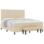 vidaXL Lit à ressorts avec coussin Crème 180 x 200 cm tissu