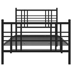 vidaXL Cadre de lit métal sans matelas avec pied de lit noir 90x190 cm