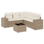 vidaXL Salon de jardin avec coussins 6 Pièces beige résine tressée
