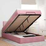 vidaXL Lit ottoman avec matelas et LED rose 120x190 cm velours