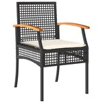 vidaXL Chaises de jardin coussins lot de 2 noir résine tressée acacia