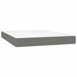 vidaXL Sommier à lattes de lit et matelas et LED Gris foncé 140x200 cm