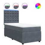 vidaXL Sommier à lattes de lit et matelas Gris foncé 90x200 cm Velours