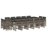 vidaXL Ensemble à manger de jardin 15 Pièces coussins gris résine tressée