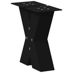 vidaXL Pieds de table basse en forme de X  2 pièces  noir  30 x (30-31) cm  acier