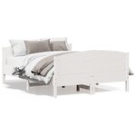 vidaXL Cadre de lit sans matelas blanc 120x190 cm bois de pin massif